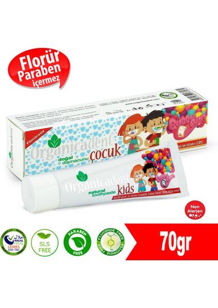 Aktif Karbonlu + Doğal Çocuk Diş Macunu (3'lü Paket)
