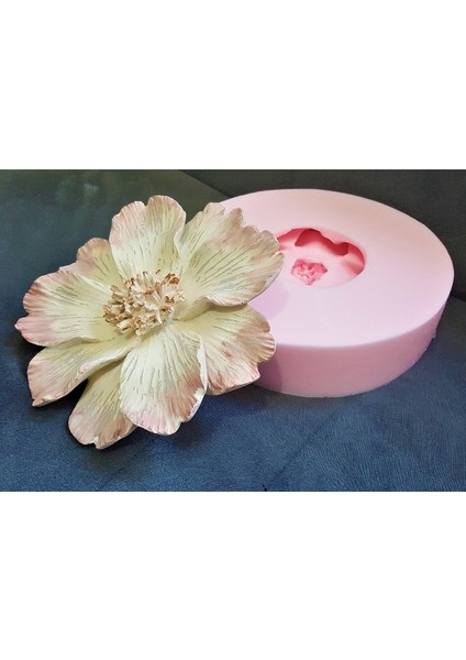 3 Boyutlu 21cm Büyük Çiçek Masa, Duvar Süsü Silikon Kalıp K-604