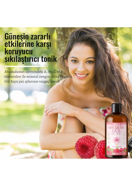 % 100 Doğal Ahududu Gül Suyu Cam Şişe 100 ml