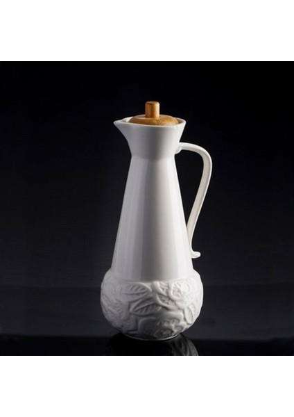 Acar Porselen Bambu Kapaklı Yağlık 10.8X9.5X20.5 cm