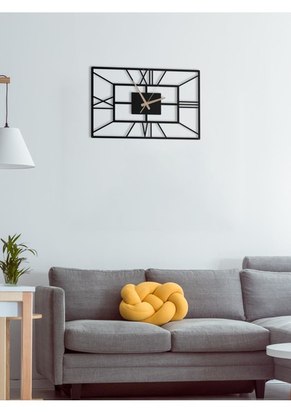 Yatay Roma Rakamlı Metal Duvar Saati 60X40CM modelleri