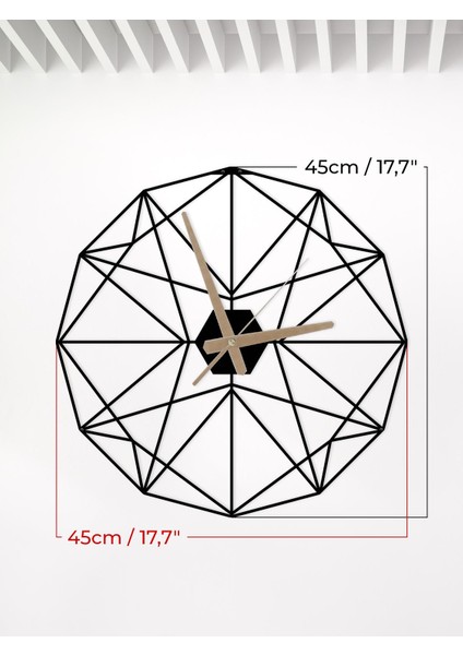 Metalium Concept Dekoratif Metal Duvar Saati 45X45CM