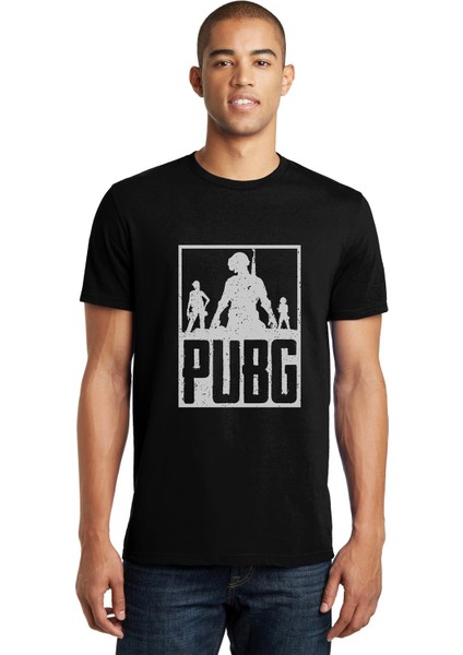 Pubg 3 Adam Team Baskılı Siyah Erkek Örme Tshirt