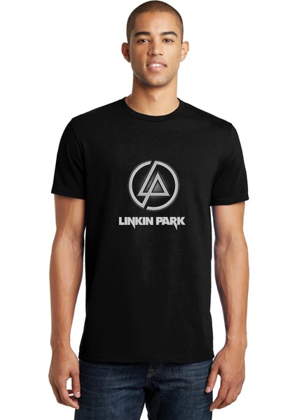 Linkin Park Baskılı Siyah Erkek Örme Tshirt