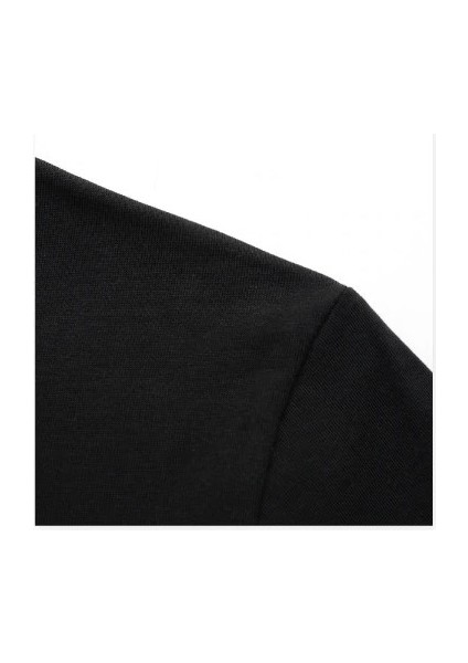Sherlock Holmes Baskılı Siyah Erkek Örme Tshirt