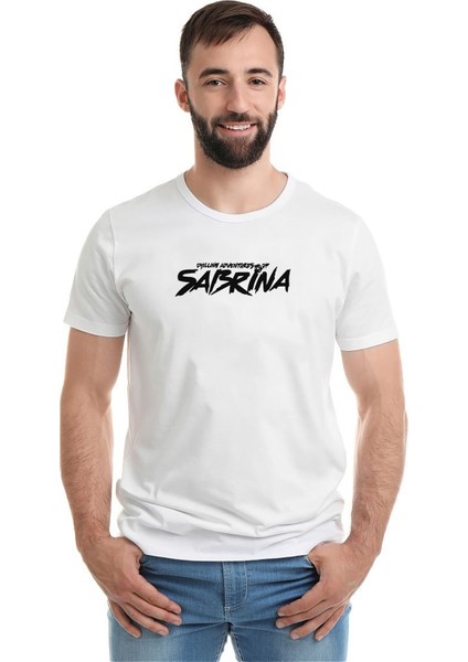 Chilling Adventures Of Sabrina Yazi Baskılı Beyaz Erkek Örme Tshirt