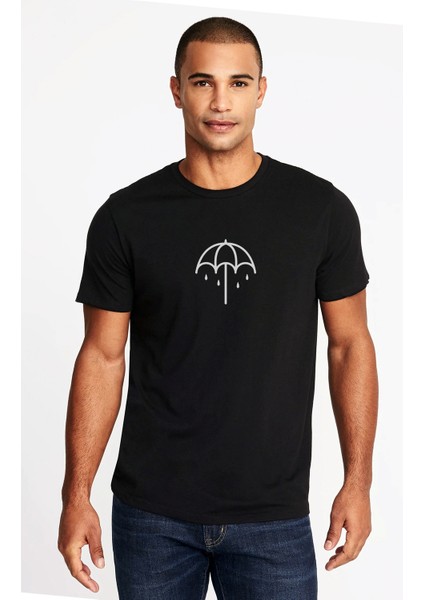 Me The Horizon Follow You Logo Baskılı Siyah Erkek Örme Tshirt
