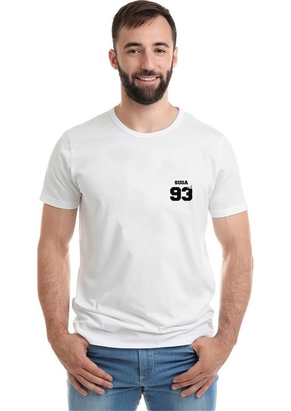 Bts Suga 93 Baskılı Beyaz Erkek Örme Tshirt