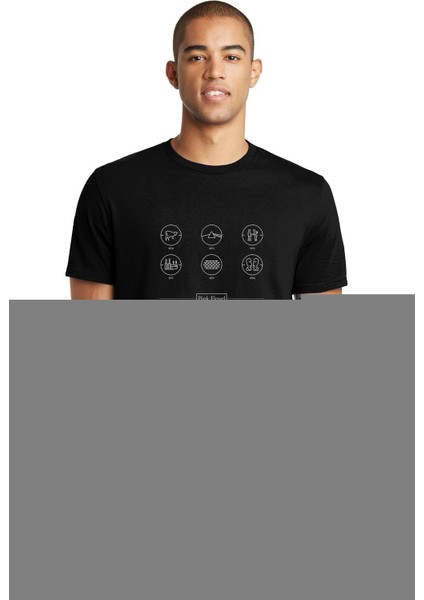 Pink Floyd Baskılı Siyah Erkek Örme Tshirt