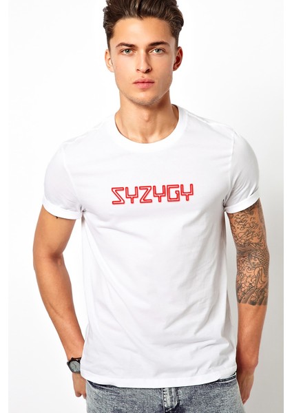 The Oa Syzygy Baskılı Beyaz Erkek Örme Tshirt