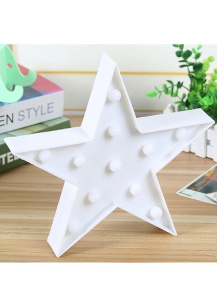 LED Işıklı Beyaz Yıldız Star Masa Duvar Gece Lambası