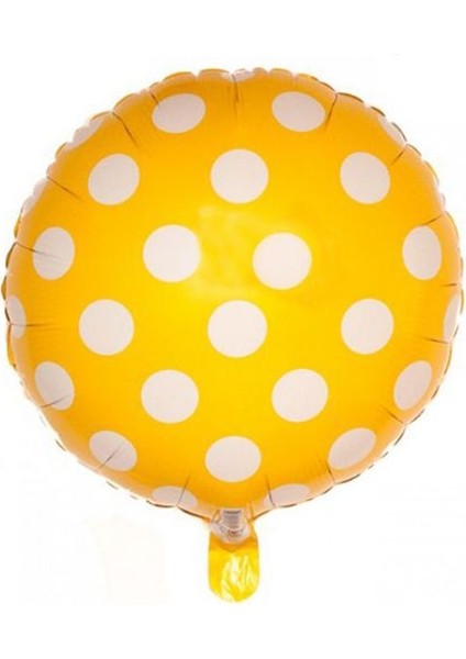 Beyaz Puantiyeli Sarı Renk Folyo Balon.