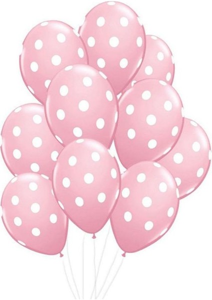 Bebek Pembesi Beyaz Puanlı 25 Adet Baskılı Latex Balon.