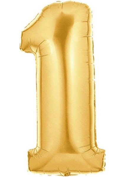 90 Cm Gold Renk Rakamlı Folyo Balon 1 Numara.