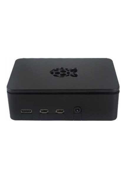 Raspberry Pi 4 Plastik Muhafaza Kutusu - Siyah (Raspberry Pi Logolu)
