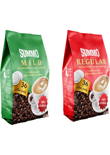 Senseo 1 Adet Regular ve 1 Adet Mild Avantaj Paketi Pad Kahve Kapsülü 2 x 36 72'li