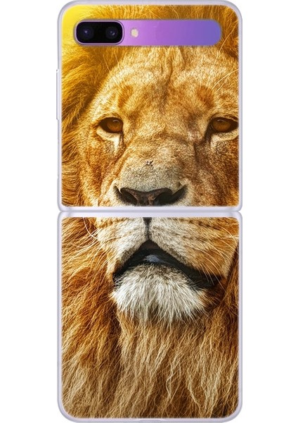 Altın Aslan Desenli Kapaklı Telefon Kılıfı (Yurt Dışından)