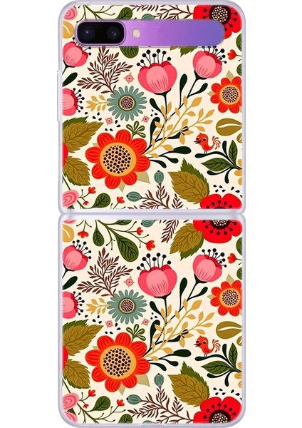 Renkli Çiçekler Desenli Kapaklı Telefon Kılıfı (Yurt Dışından)