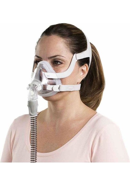 Airfit F20 Cpap Bpap Silikon Tam Yüz Ağız Burun Maskesi - Büyük Boy / Large