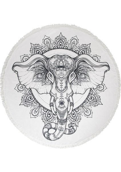 Yuvarlak Plaj Havlusu - Elephants Luck fiyatları