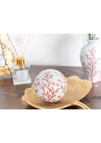Coral Porselen Dekoratif Obje 10 x 10 x 10 cm Kırmızı fiyatları