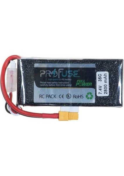7.4 V 2s Lipo Batarya-Pil 2800 Mah 35C