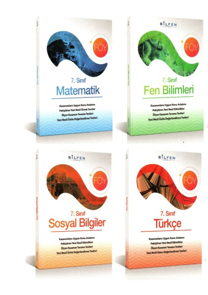 7. Sınıf Türkçe-Matematik-Fen-Sosyal Föy Seti 4 Kitap