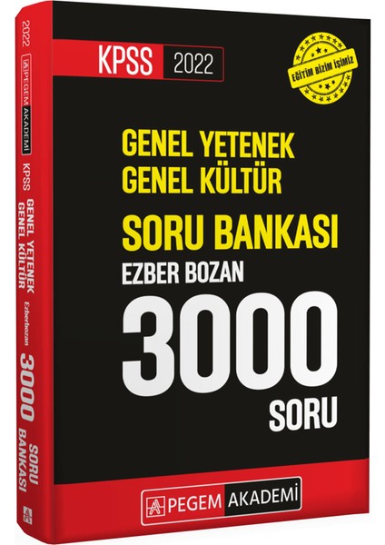 2022 KPSS Genel Yetenek Genel Kültür Ezberbozan 3000 Soru Bankası