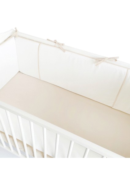 Bebek Beşik Biyeli Bumper/Yan Koruma Seti 60 x 120 cm Kırık Beyaz-Bej fiyatları
