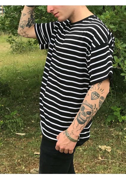 Erkek Çizgili Oversize Tshirt fiyatları