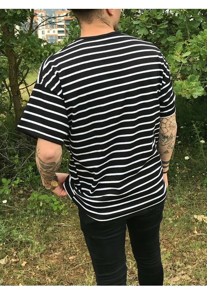 Erkek Çizgili Oversize Tshirt modelleri