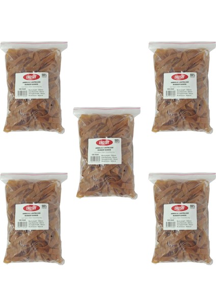 Extra Kalın Geniş Kauçuk Paket Ambalaj Kasa Lastiği 130 x 10 mm 500'LÜ