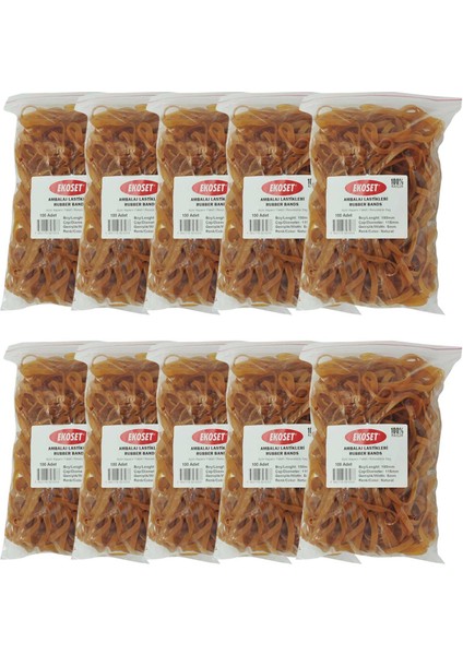 Geniş Kalın Kauçuk Paket Ambalaj Kasa Lastiği 180 x 5 mm 1000'LI