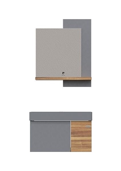 Zen 70 cm Matt Anthracite Olive Banyo Dolabı Mat Antrasit Olive