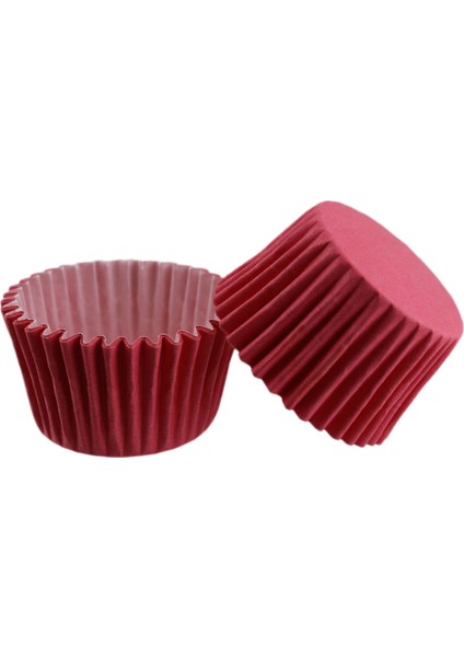 Cupcake Kalıbı Pet Kapsül Kek Kalıbı 48X34 mm - 100 Adet Fuşya