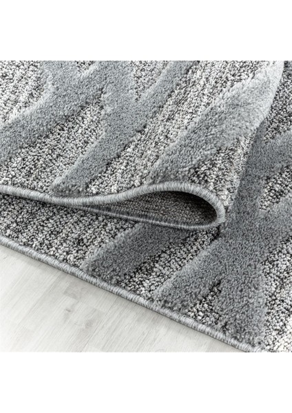 Modern Dekoratif yumuşak Bukleli kabartmalı 3D Gri Oturma odası Salon Halısı Yuvarlak