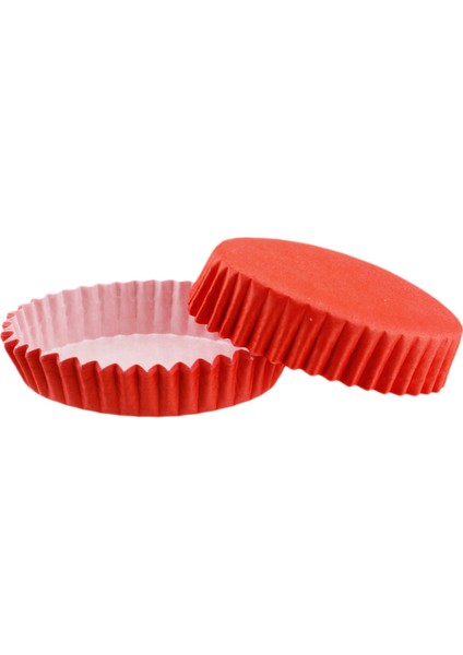 Cupcake Kalıbı Pet Kapsül Oval Model Düz Renk - 100 Adet F11 Turuncu