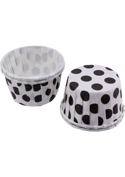Cupcake Kalıbı Minik Boy 38*30 mm - 100 Adet Puantiyeli Beyaz