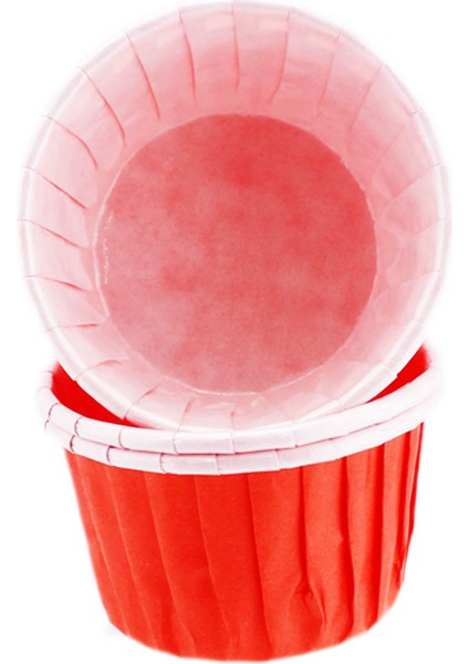 Cupcake Kalıbı Minik Boy Düz Renk 38*30 mm - 50 Adet Kırmızı