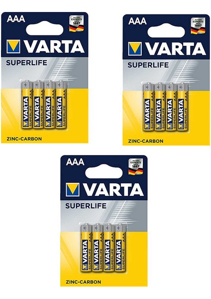 Superlife Çinko Carbon Aaa İnce Kalem Pil 4 x 3'lü