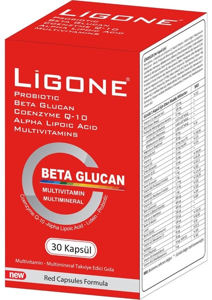 Ligone Beta Glucan 30 Kapsül yeni ambalaj