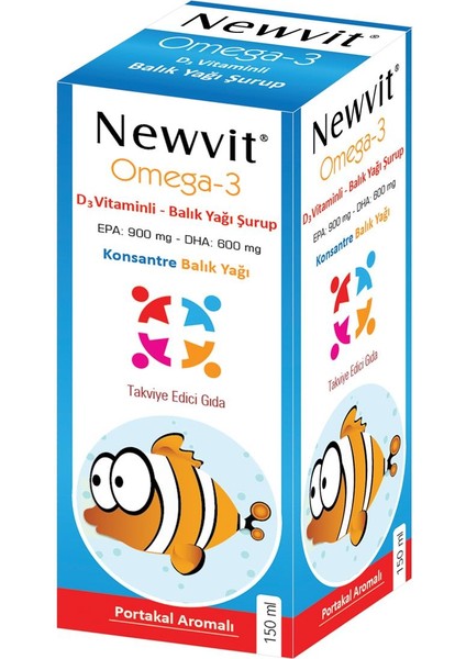 Newvit Omega-3,d3 Vitaminli Şurup 150 ml yeni ambalaj