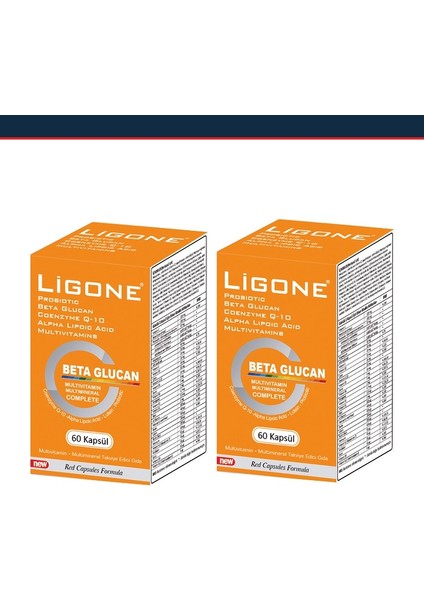 Ligone Beta Glucan 60 Kapsül 2x yeni ambalaj