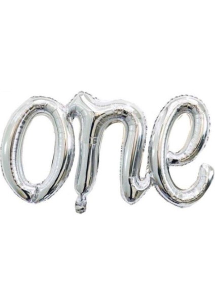 Folyo Balon Set Imza One Gümüş