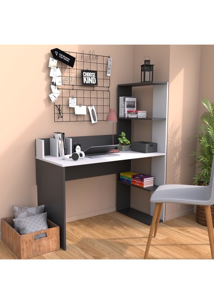 T9030 Barlas Kitaplıklı Çalışma Masası An