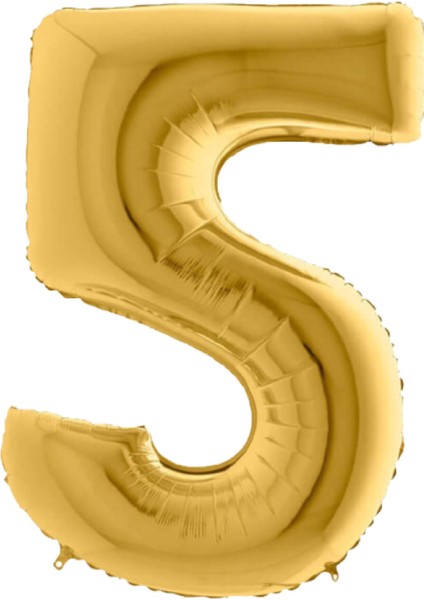 Gold Folyo Balon 5 Rakamı 40 Cm.