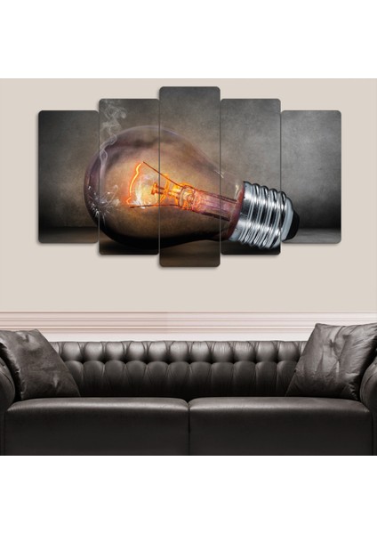 ZEVAHİR MOBİLYA DEKORASYON Zevahir 5 Parça Mdf Ampul Edison Tablosu