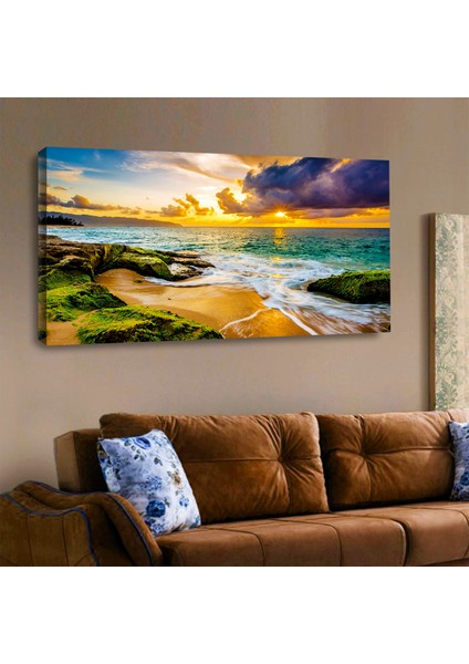 ZEVAHİR MOBİLYA DEKORASYON Zevahir 120X60 Kanvas Deniz Manzara Tablosu