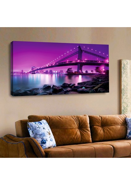 ZEVAHİR MOBİLYA DEKORASYON Zevahir 120X60 Kanvas Mor Renk Köprü Tablosu