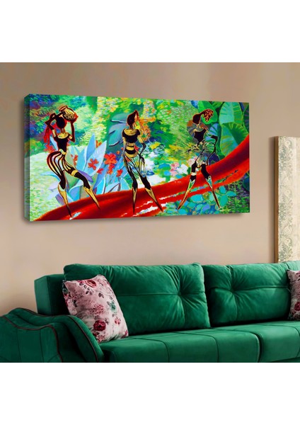 ZEVAHİR MOBİLYA DEKORASYON Zevahir 120X60 Kanvas Dans Eden Afrikalı Kadınlar Tablosu